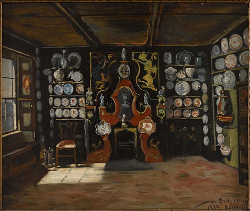 Salle à manger de Hauteville II, maison de Juliette Drouet à Guernesey, 1883, Edmond de Palézieux