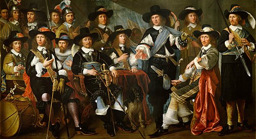 Officers and Guardsmen of the Company of Dirck Claesz. Veen militia in Hoorn, 1653, Abraham Liedts