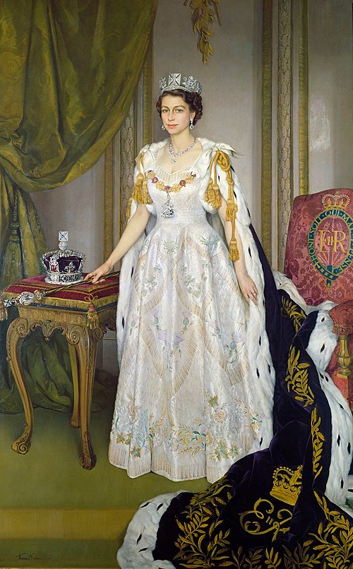 Queen Elizabeth II in Coronation Robes, 1953, Herbert James Gunn