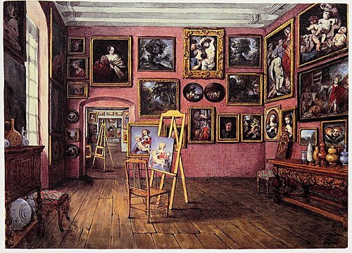 An interior in the house of Wallraf, the public picture gallery of Cologne, 1834, Mary Ellen Best