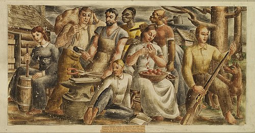 People of the Soil (mural study, Dickson, Tennessee Post Office), 1938, Edwin Boyd Johnson