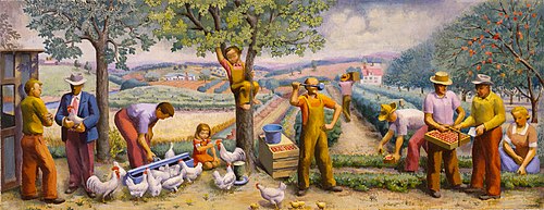 Local Industries (mural study, Springdale, Arkansas Post Office), 1940, Natalie Smith Henry
