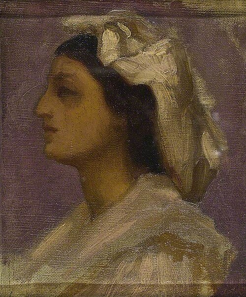Head of an Italian Girl (profile), 1870, Frederic Leighton