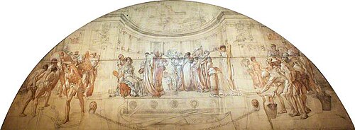The Arts of Industry as Applied to Peace (full-scale cartoon for a wall painting in the Victoria and, 1870, Frederic Leighton