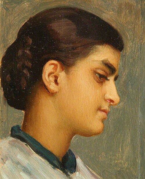 Head of Spanish Girl, , Frederic Leighton