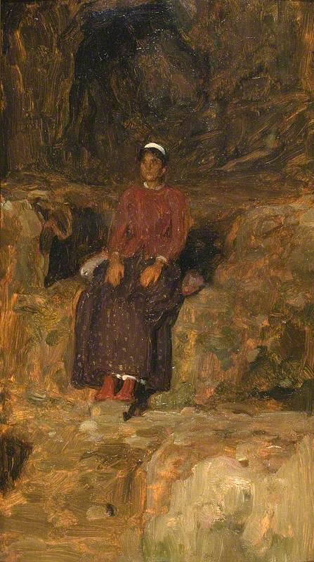 Woman Seated in a Landscape, 1886, Frederic Leighton