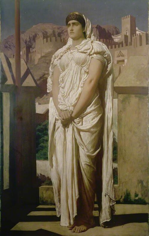 Clytemnestra from the Battlements of Argos Watches for the Beacon Fires Which Are to Announce the Re, 1874, Frederic Leighton
