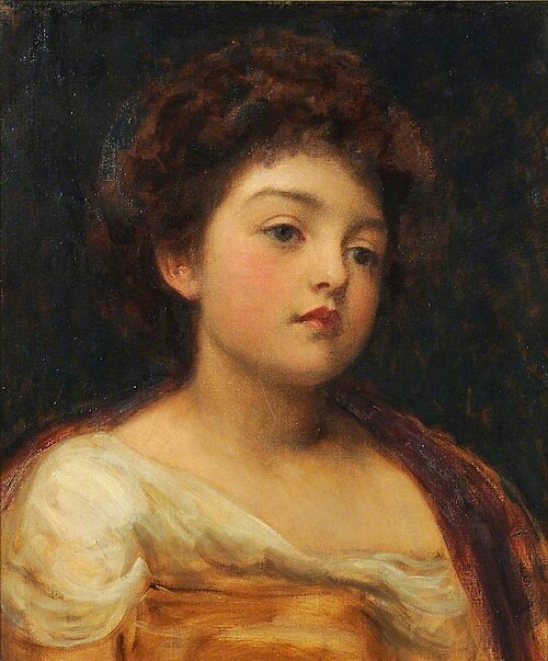 Head of a Girl (study), 1880, Frederic Leighton