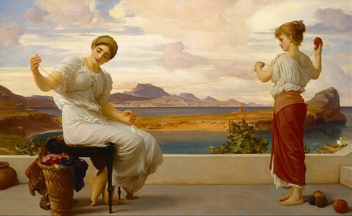 Winding the skein, 1878, Frederic Leighton