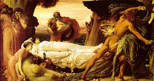 Hercules Fighting Death to Save Alcestis, 1871, Frederic Leighton