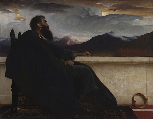David:  "Oh, that I had wings like a Dove!  For then would I fly away, and be at rest." Psalm 55:6, 1865, Frederic Leighton