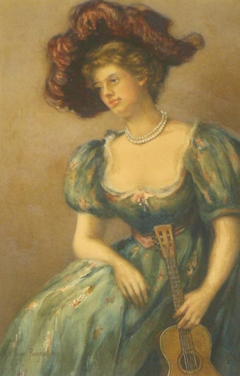 Young Woman with Violin and Hat, 1903, Ruth Payne Burgess