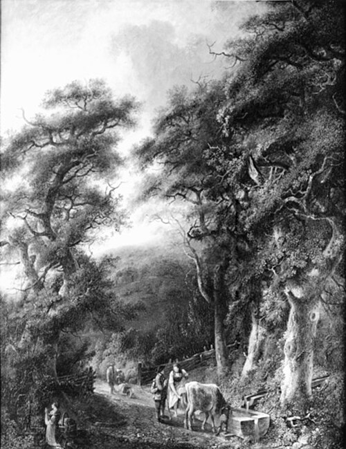 Komponierte Landschaft mit Staffage, , Heinrich Wüest