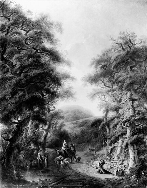 Komponierte Landschaft mit Staffage, , Heinrich Wüest