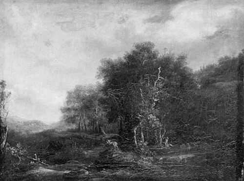 Komponierte Landschaft mit Hirt, Ziege und Schafen, , Heinrich Wüest