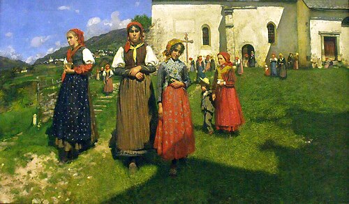 After the mass, 1897, Andrea Tavernier
