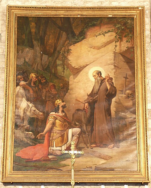 Saint Gilles surpris dans sa retraite par le roi Wamba, 1878, Melchior Doze