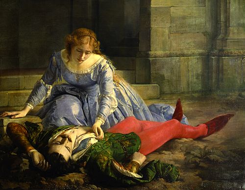 Imelda de' Lambertazzi presso il cadavere dell'amato., 1864, Pacifico Buzio