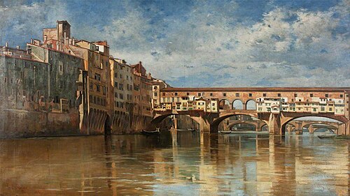 The Ponte Vecchio, Florence, 1888, Francesco Raffaello Santoro