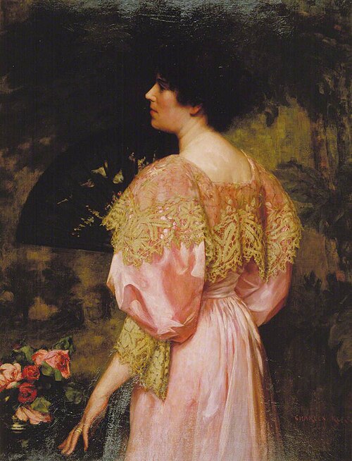 The Rose-Coloured Gown (Miss Giles), 1896, Charles Henry Malcolm Kerr