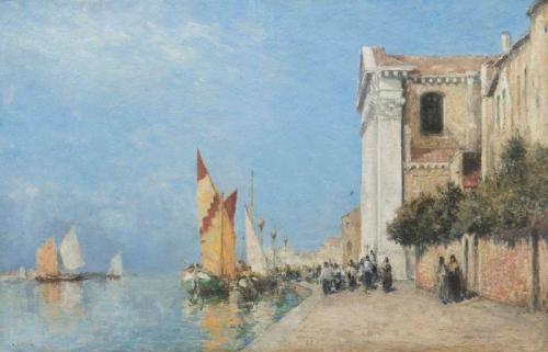 A Canal Scene, Venice, , Archibald David Reid