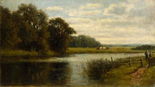 River Scene with Cows, 1870, Archibald David Reid