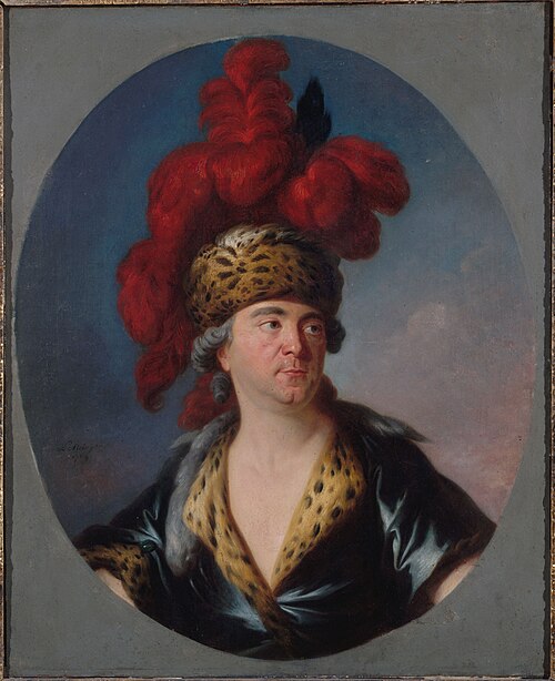 Portrait de Henri-Louis Lekain (1728-1778), dans le rôle de Gengis-Khan de "l'Orphelin de la Chine",, 1769, Simon-Bernard Lenoir