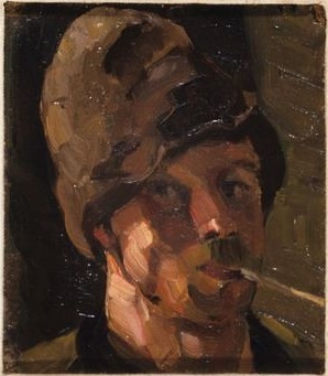 Zelfportret met pijp, 1908, Theo van Doesburg
