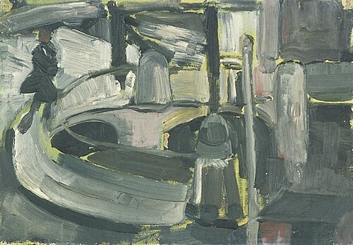 Figure on the Blauwpoortsbrug, 1918, Theo van Doesburg