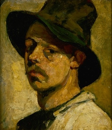 Self-Portrait with Hat, 1910, Theo van Doesburg