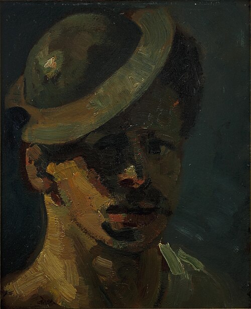 Zelfportret met hoedje, 1908, Theo van Doesburg