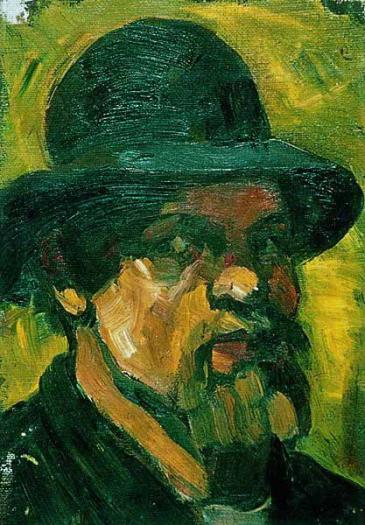 Self-portrait with hat., 1909, Theo van Doesburg