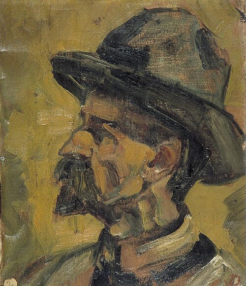 Portret van een man met hoed, 1908, Theo van Doesburg