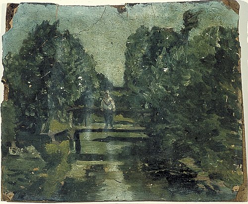 Figuur op brug in bos, 1903, Theo van Doesburg