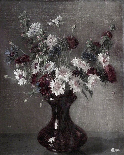 Knapweed, Thistles and Other Flowers in a Vase, 1907, Maxwell Gordon Lightfoot