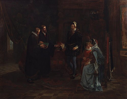King Gustav Vasa of Sweden Receiving the Swedish Translation of the Bible, 1870, Julius Kronberg