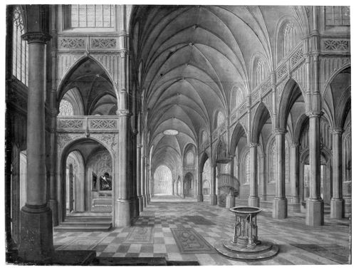 Church interior, 1595, Hendrick Arts
