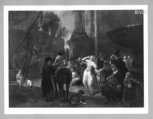 Scene in an Italian street, 1684, Hendrik Verschuring