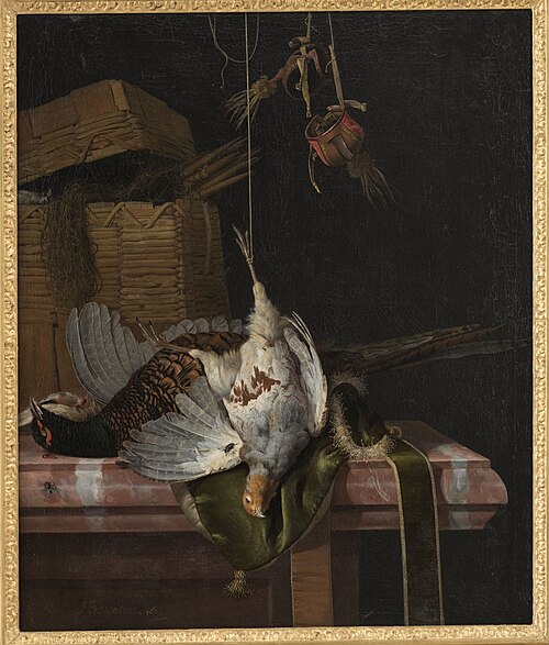 Jachtstilleven, 1672, Hendrik de Fromantiou