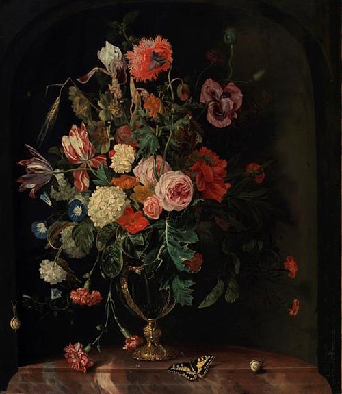 Vase of flowers, 1667, Hendrik de Fromantiou