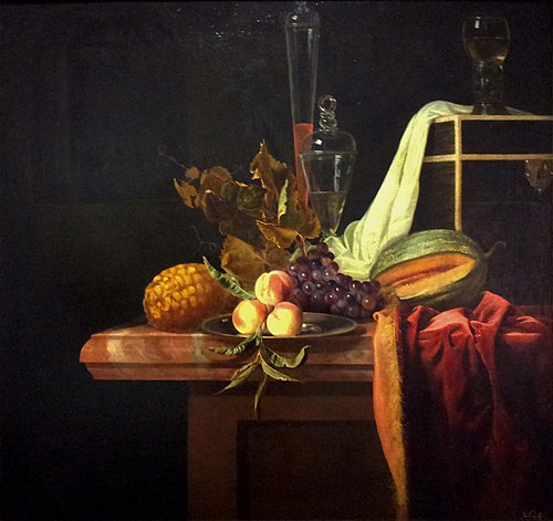 Still Life with Fruit and Glass, 1670, Hendrik de Fromantiou