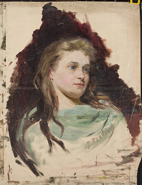 Portrait of a young woman, sketch, , Józef Brodowski