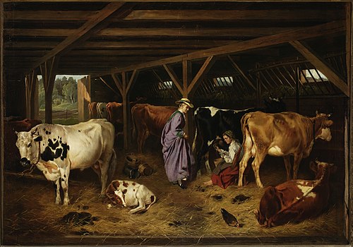 In the barn, 1872, Józef Brodowski