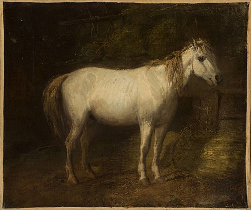 Horse in the stables, 1896, Józef Brodowski