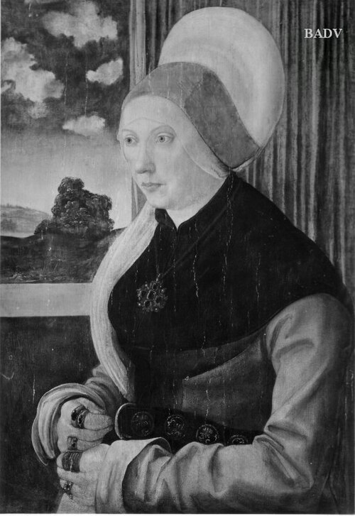 Weibliches Bildnis mit Haube (Nürnberger Patrizierin), 1503, Wolf Traut