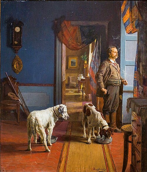 Before leaving for the hunt, 1897, Giovanni Battista Quadrone
