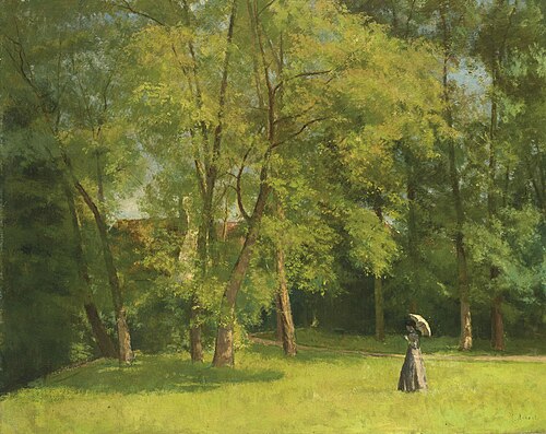 Elegant Woman at the park, , Henri Rouart