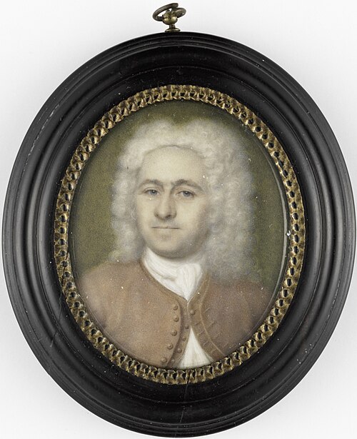 Herman Wolters (1682-1756). husband of the painter, 1726, Henriette Wolters-van Pee