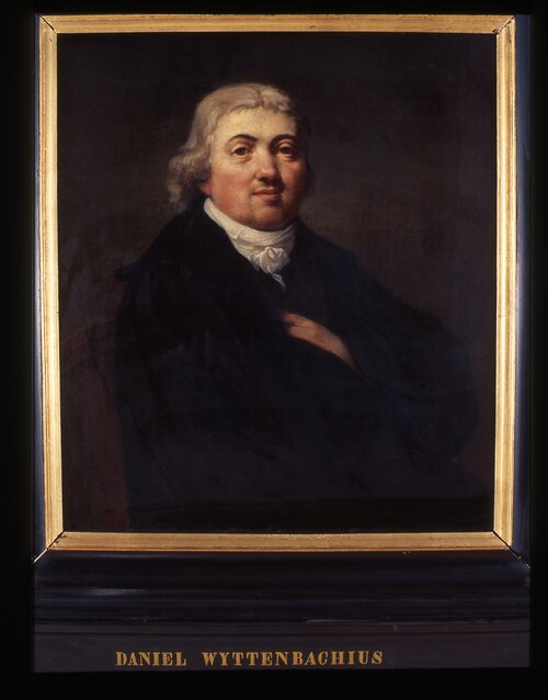 Portret van Daniel Albert Wyttenbach, hoogleraar Grieks en Latijn, Geschiedenis en bibliothecaris te, 1701, Louis Moritz