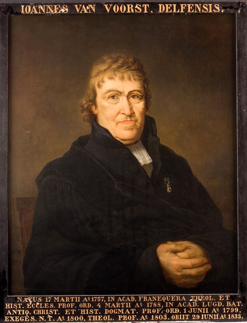 Portret van Joannes van Voorst, hoogleraar Godgeleerdheid en bibliothecaris te Leiden, 1801, Louis Moritz